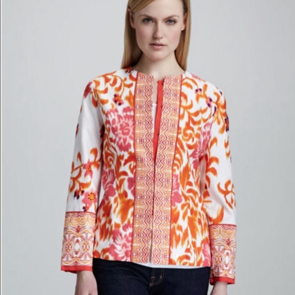 Indikka Vibrant Batik Lined 100% Cotton Lightweight Jacket Women's Large